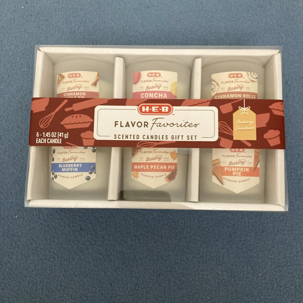 NIB H-E-B Flavor Favorites Bakery Goodness Mini Scented‎ Candle Gift Set (Six/6)